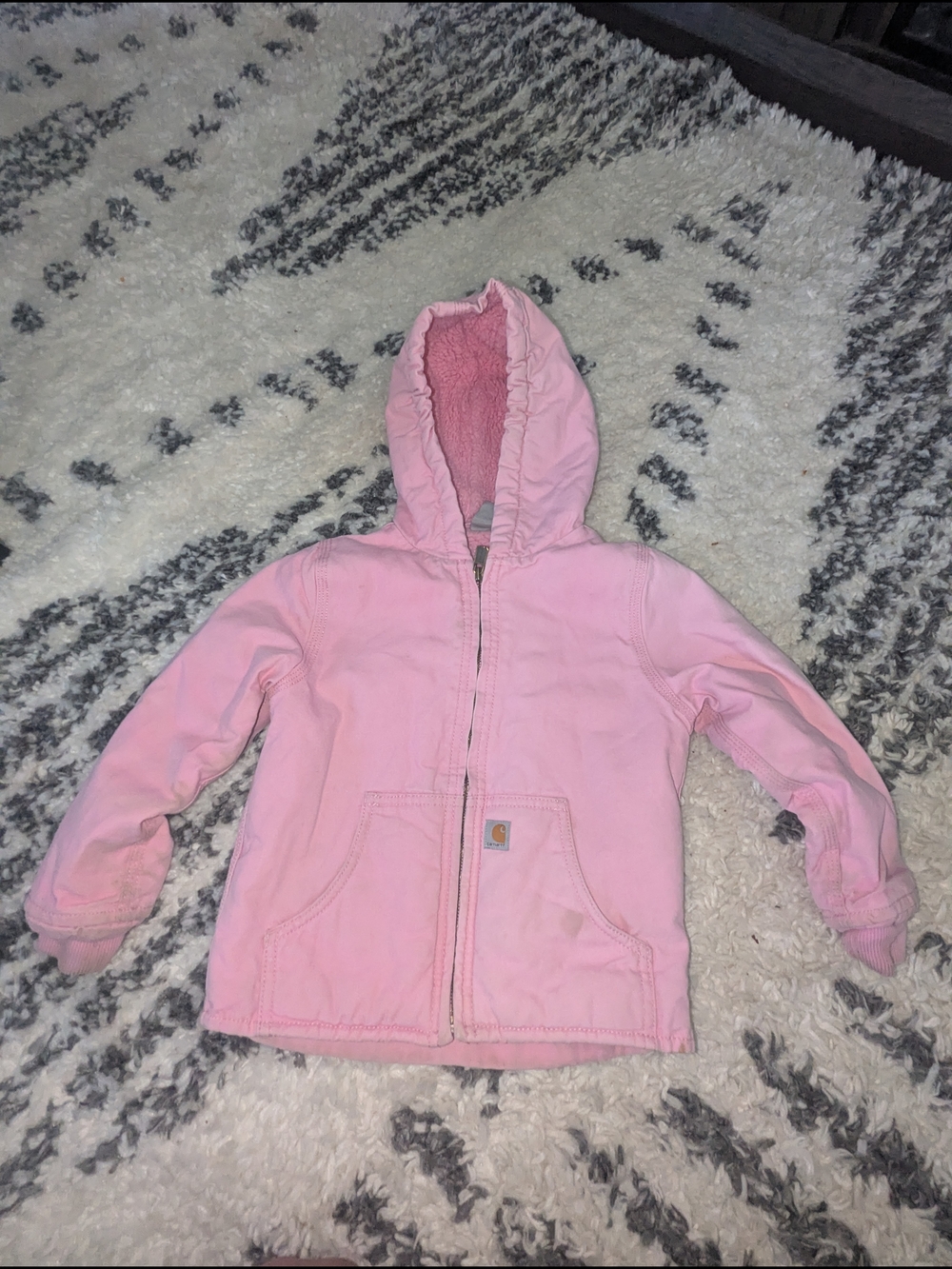 Carhartt Light Pink Hooded Sherpa Jacket for Kids
